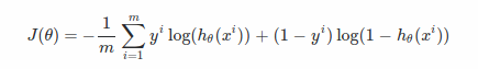 Loss function of Logistic Regression (m: number of training examples)