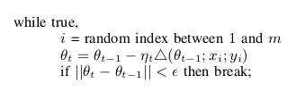 Stochastic Gradient Descent Algorithm