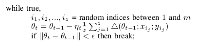 Mini Batch Gradient Descent Algorithm